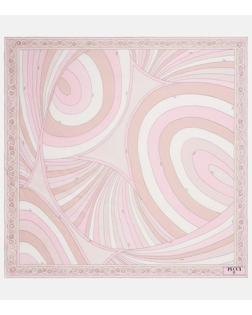 Emilio Pucci Pink Iride Silk Twill Scarf