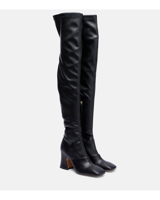 Chloé Black Overknee-Stiefel Janis 80 Aus Lederimitat