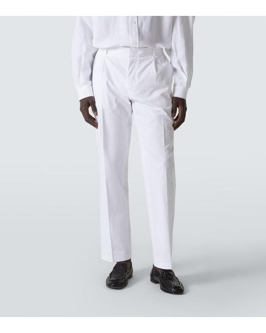 Dolce & Gabbana White Cotton Chinos for men