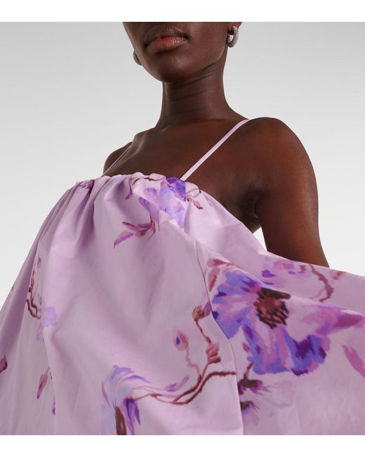 Zimmermann Purple Lightburst Floral Cotton Minidress