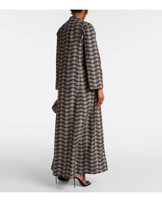 Robe longue en coton imprime Dries Van Noten en coloris Gray