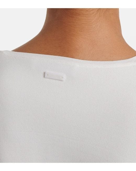 Max Mara White Embellished Crepe Top