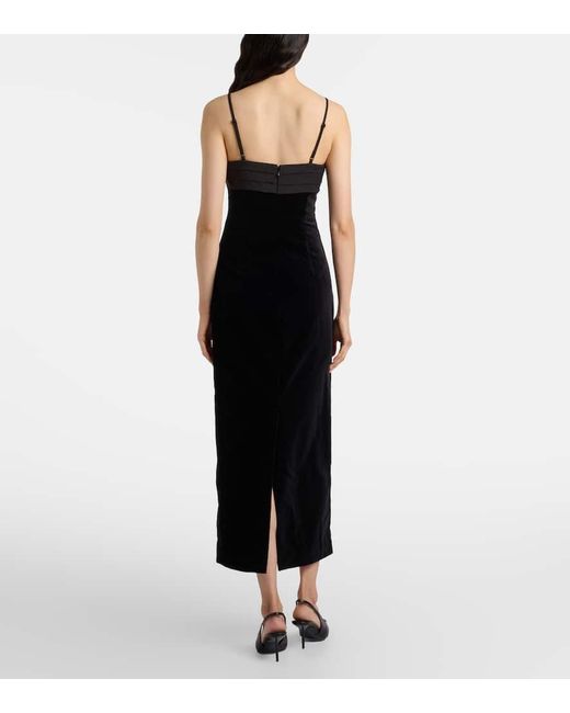 Posse Black Quincy Cotton Velvet Cocktail Dress