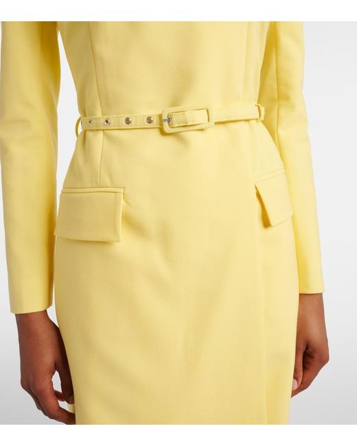 Emilia Wickstead Yellow Kalonice Crepe Midi Dress