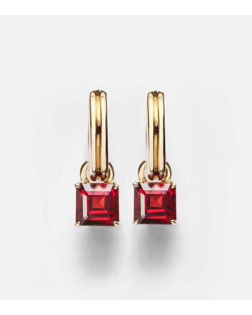 Boucles D'Oreilles En Or 10 Ct Et Grenats STONE AND STRAND en coloris Red