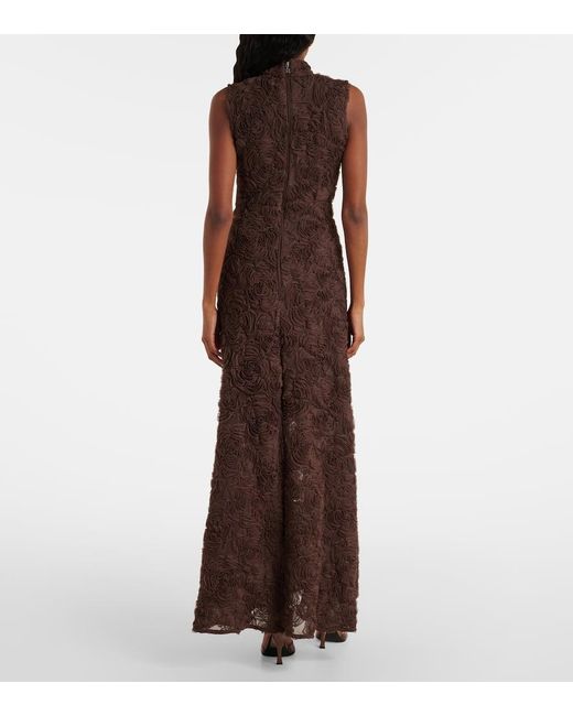 ROTATE BIRGER CHRISTENSEN Brown Maxikleid Aus Crepe