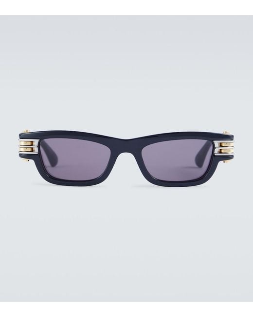 Bottega Veneta Blue Bolt Rectangular Sunglasses for men