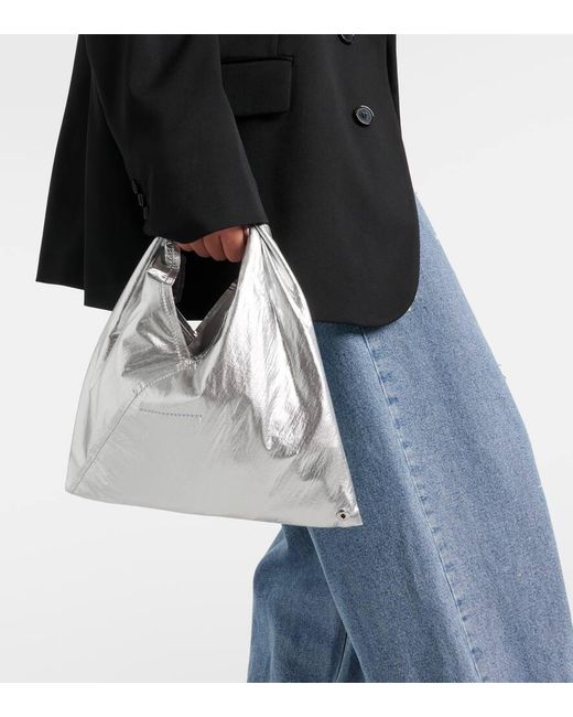 MM6 by Maison Martin Margiela White Japanese Mini Faux Leather Tote Bag