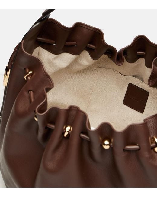 Zimmermann Brown Halcyon Large Leather Bucket Bag