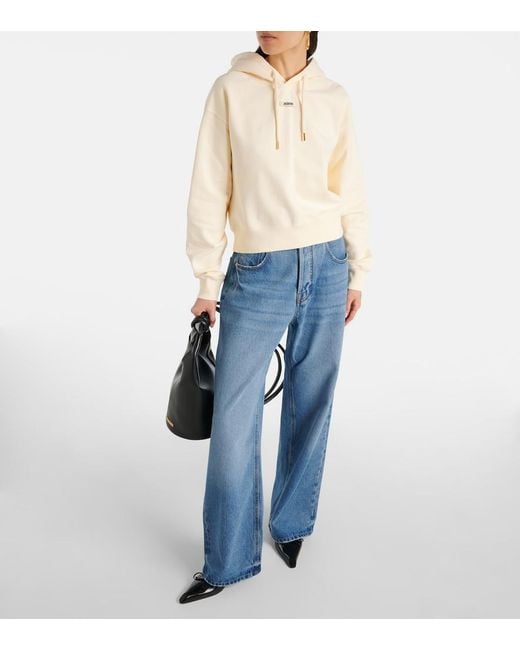 Jacquemus Natural Le Hoodie Gros Grain Hooded Cotton Sweatshirt