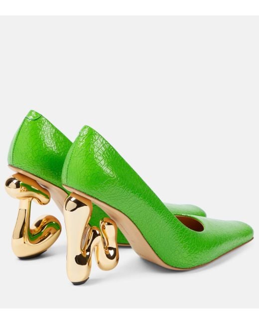 J.W. Anderson Green Bubble Leather Pumps