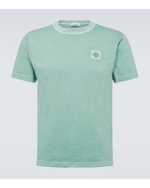 Stone Island Green Compass Cotton Jersey T-shirt for men