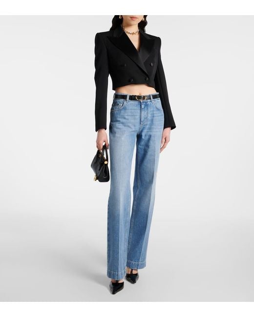 Dolce & Gabbana Blue High-Rise Wide-Leg Jeans