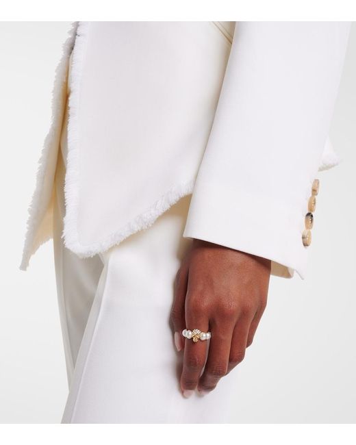 McQueen Metallic Skull Embellished Ring