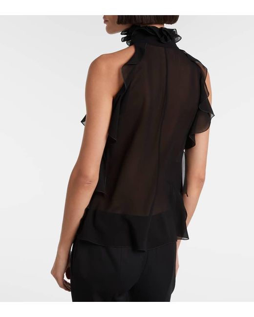 Alexander McQueen Black Top Aus Seide