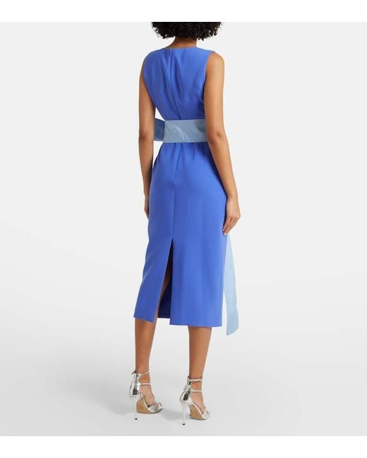 Carolina Herrera Blue Crepe Cocktail Dress