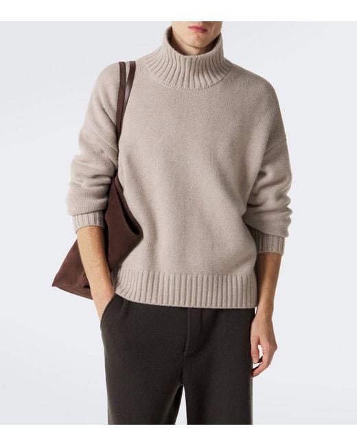 Lisa Yang Natural Olai Cashmere Turtleneck Sweater for men