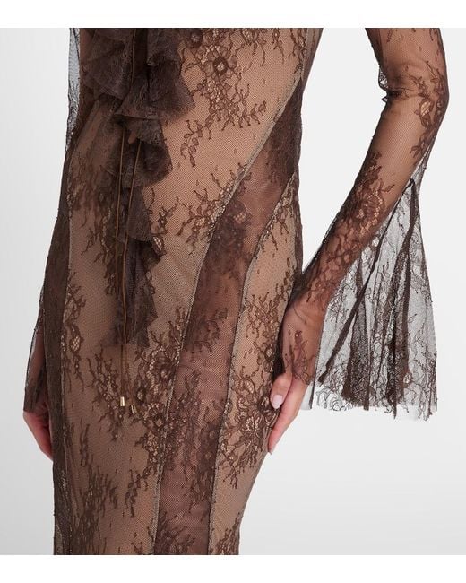 Bananhot Brown Nori Lace Maxi Dress