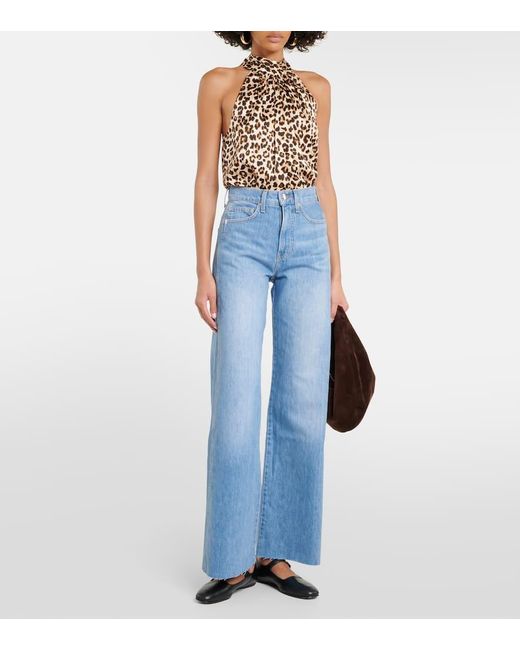 Veronica Beard Blue Taylor High-Rise Wide-Leg Jeans