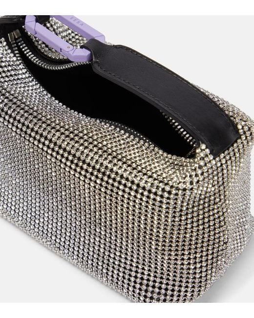 Eera Metallic Eera Moonbag Embellished Mesh Pouch