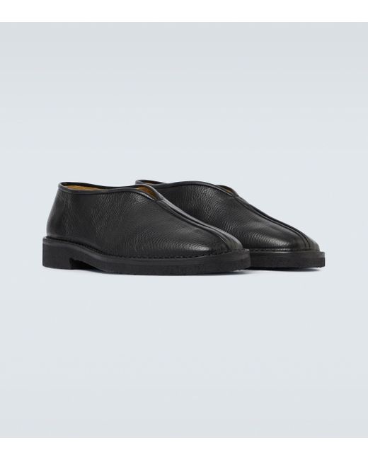 Lemaire Chinese Leather Slippers in Black for Men - Lyst
