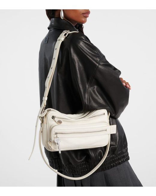 Acne White Camero Mini Leather Shoulder Bag