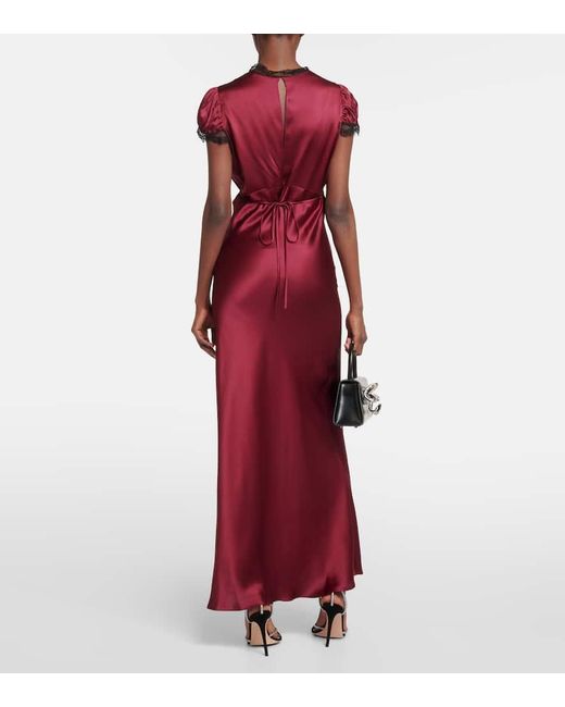 Rodarte Purple Silk Satin Maxi Dress