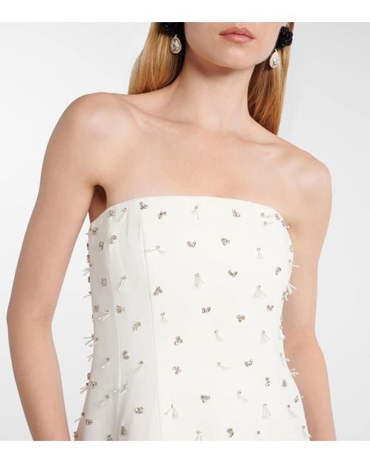 Abito Corto Yasmin Con Cristalli di Jonathan Simkhai in White