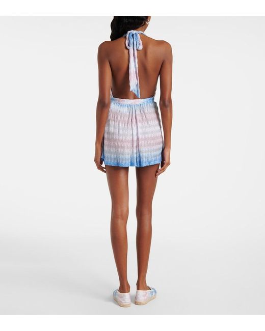 Missoni Blue Zigzag Ombre Lame Romper