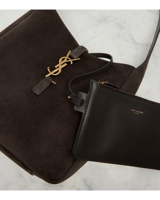 Saint Laurent Black Le 5 A 7 Supple Small Suede Shoulder Bag