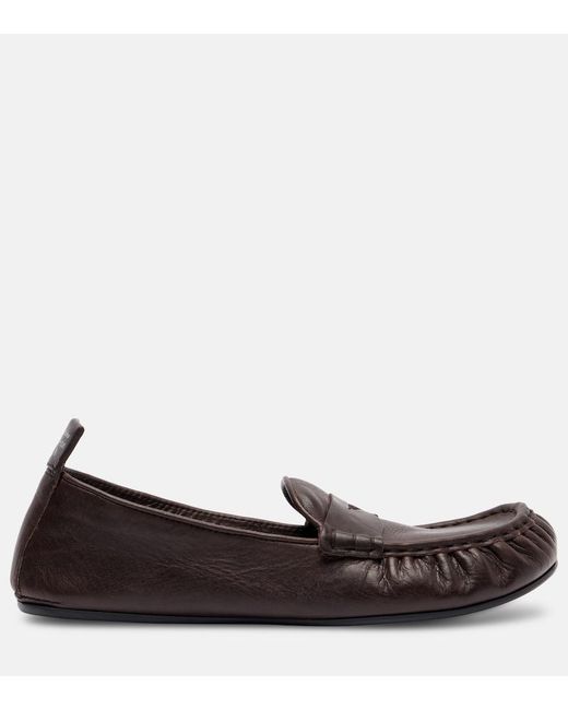 Acne Brown Leather Penny Loafers