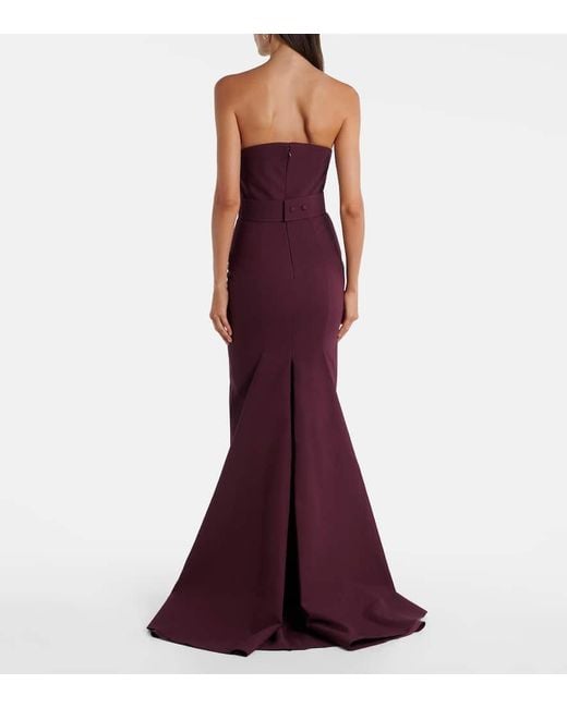 Solace London Purple Citra Strapless Gown
