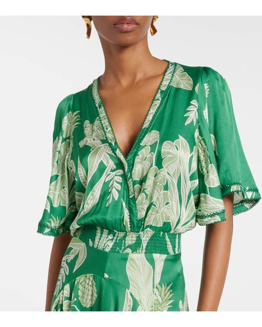 Poupette Green Mabelle Satin Maxi Dress