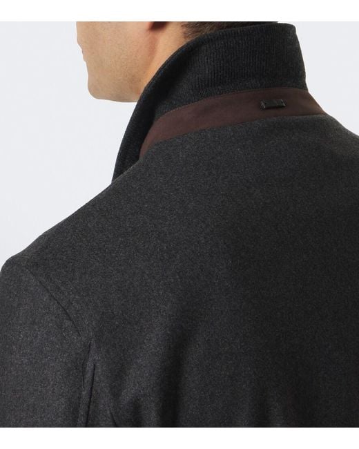 Fedeli Black Cashmere Blouson Jacket for men