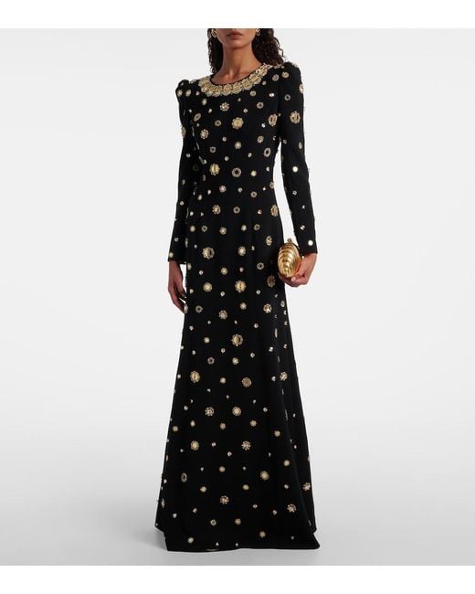 Jenny Packham Black Frency Embellished Gown