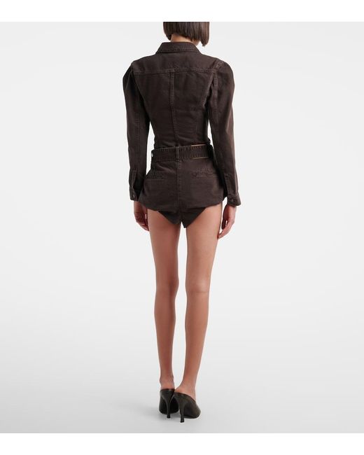 Magda Butrym Black Belted Cotton Canvas Shorts