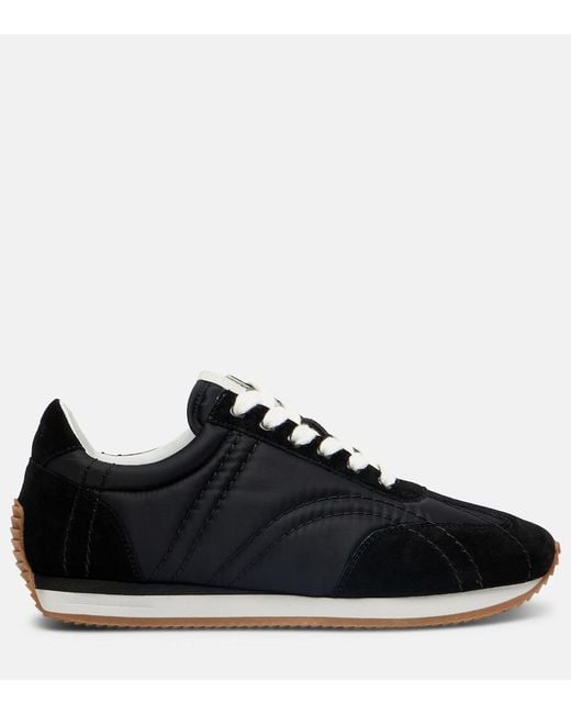 Totême Black Suede-Trimmed Sneakers