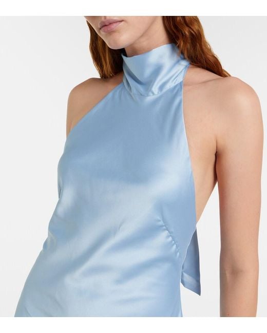 Bananhot Blue Andrea Halterneck Maxi Dress