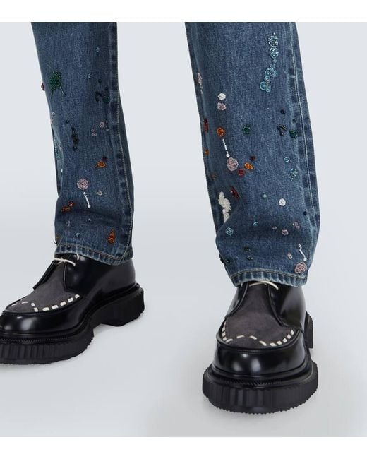 Undercover Blue Beaded Straight Jeans for men