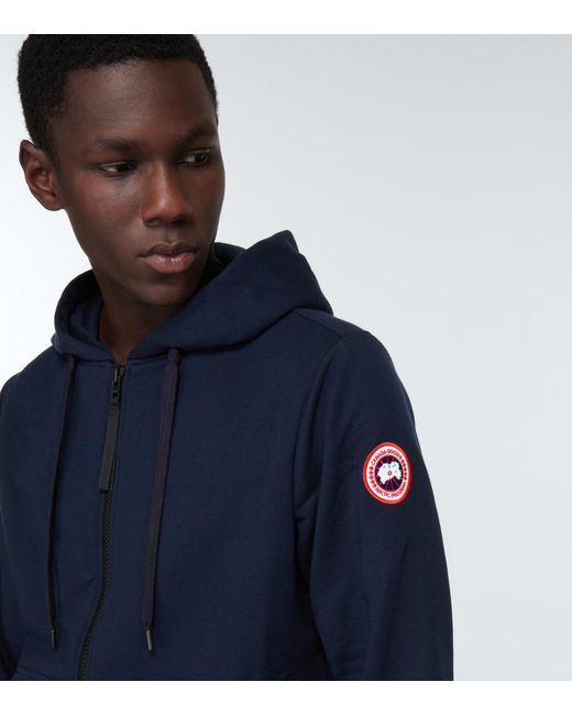 Canada Goose Huron Cotton Jersey Hoodie in Blue for Men | Lyst