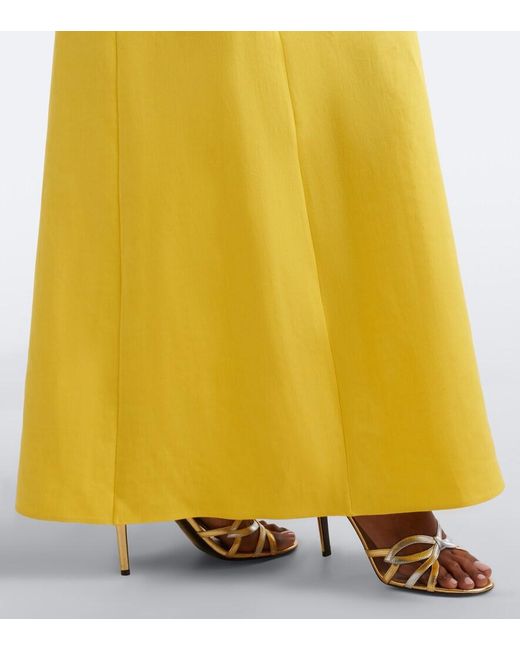 Valentino Yellow Embellished Linen Gown