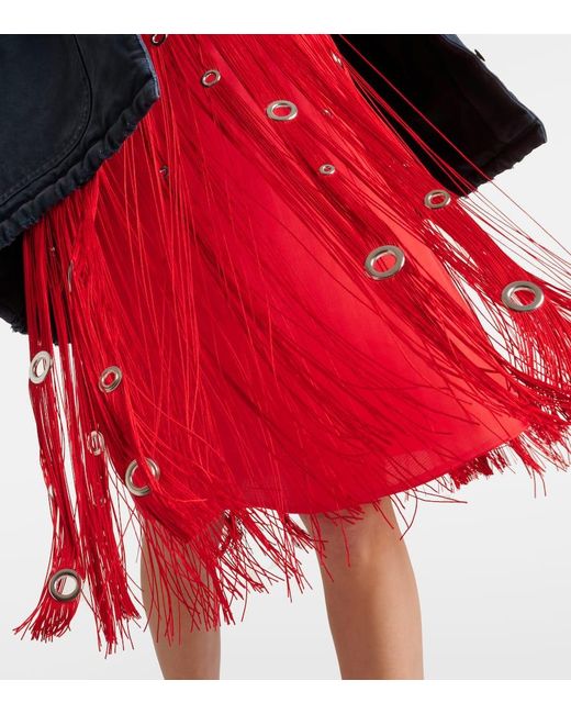 Prada Red Organza Skirt