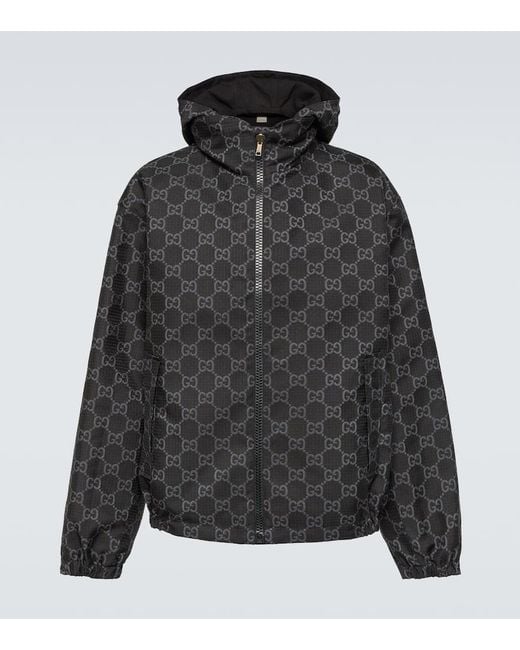 Gucci Black GG Reversible Ripstop Jacket for men
