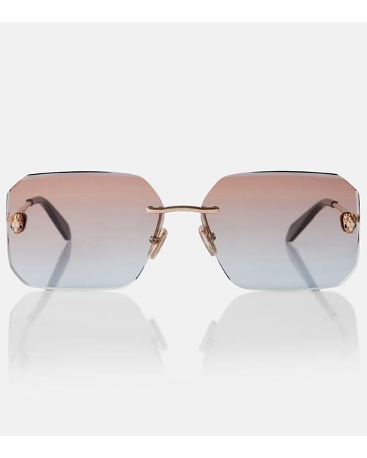 BVLGARI Brown Serpenti Square Sunglasses