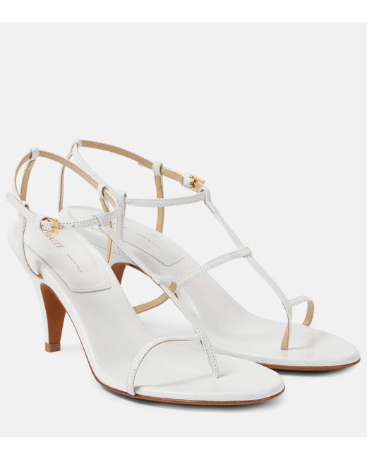 Khaite White Jones Leather Sandals