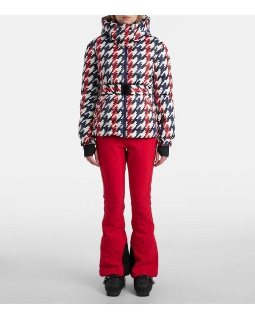 Perfect Moment White Candice Houndstooth Down Ski Jacket
