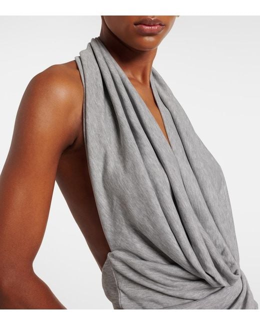 AYA MUSE Gray Viona Draped Top
