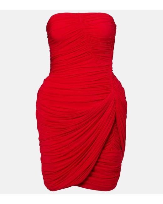 Magda Butrym Red Ruched Minidress