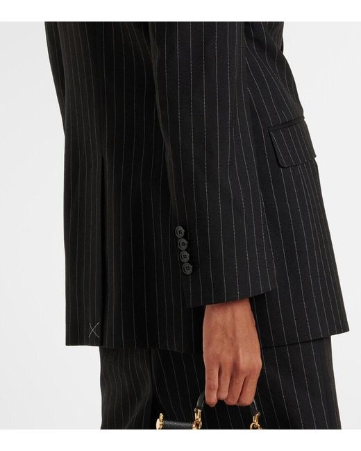 Dolce & Gabbana Black Pinstripe Virgin Wool Blazer