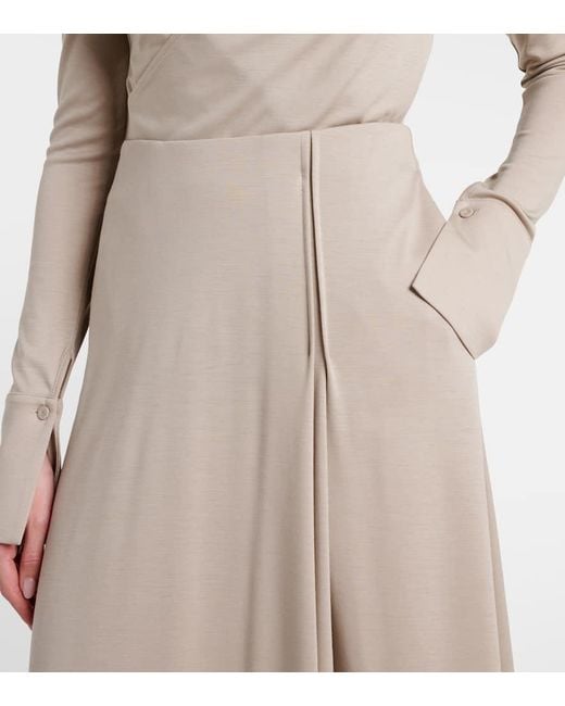 Max Mara Natural Stilla Virgin Wool Maxi Skirt